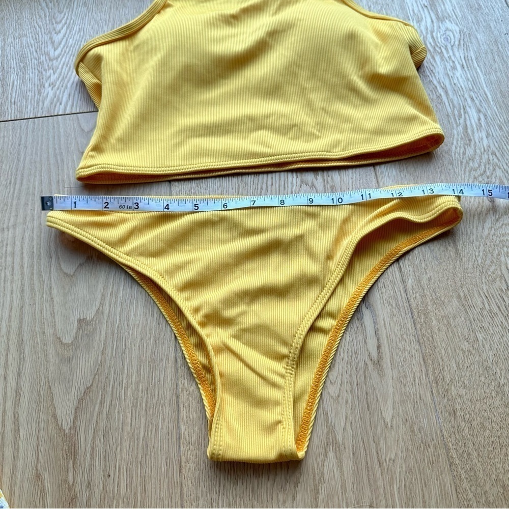 NEW  3piece Solid Bikini Swimsuit & Ditsy Floral Beach Skirt - Picture 11 of 12